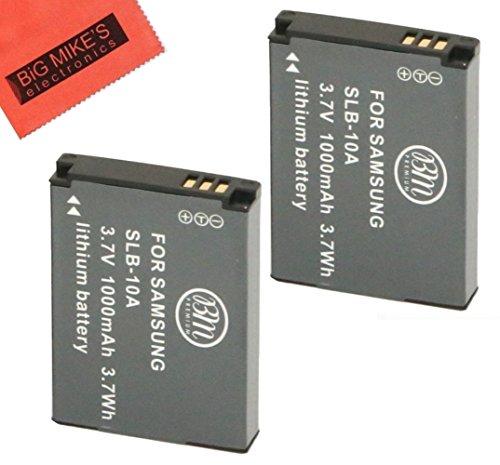 [해외]Big Mikes SLB-10A Batteries for Select 삼성 Digital Cameras, Pack of 2