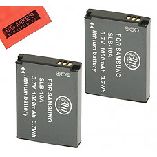 [해외]Big Mikes SLB-10A Batteries for Select 삼성 Digital Cameras, Pack of 2