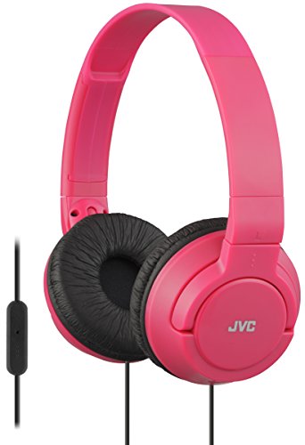 [해외]JVC HASR185R On Ear Colorful Lightweight Foldable Headband with Mic, Red