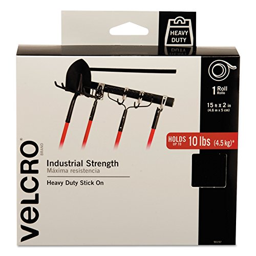 [해외]벨크로 밴드 VELCRO Brand - Industrial Strength | Indoor & Outdoor Use | Heavy Duty, Superior Holding Power on Smooth Surfaces | Size 15ft x 2in | Tape, Black - Pack of 1