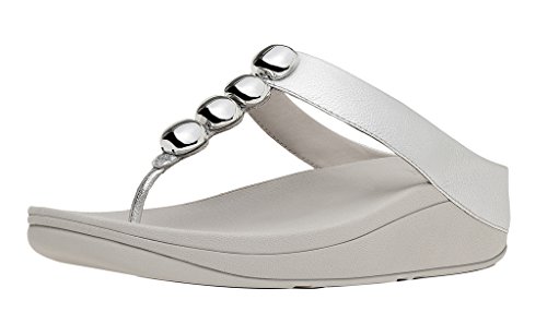 [해외]핏플랍 Trade; Womens Rola™ Leather Toe-Thong Sandals Silver Size 10