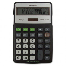 [해외]샤프 Calculators EL-R287BBK 12-Digit Recycled Plastic Cabinet Calculator - Black