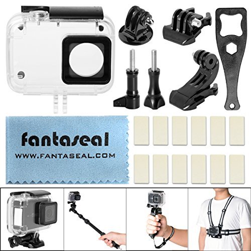 [해외]Fantaseal 9-in-1 Dive Housing Kit for Xiaomi Yi 4K 30m 방수 Housing Dive Housing Frame Mount Kit Underwater Skeleton Housing Protective Case Dive Shell Case Kit for Xiaomi Yi 4K Starter -Clear