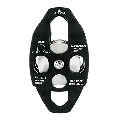 [해외]Fusion Climb Secura Double Aluminum Side Swing Pulley, Black