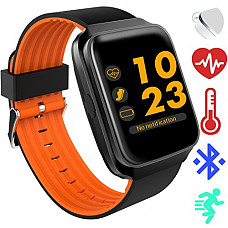 [해외]Jesam Fitness Tracker for Men Women Kids - Activity Fitness Track Bluetooth Smart Watch with 2.5D Touch Screen Blood Oxygen Blood Pressure Heart Rate Sports Smartwatch (02 Z40 Orange)