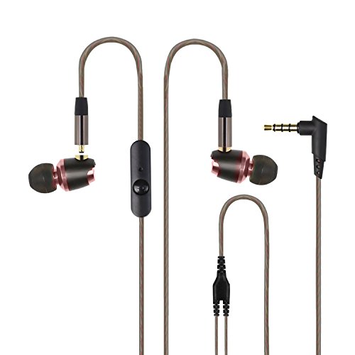 [해외]Ehoomely Detachable Dynamic Earbuds with Microphone Noise-Isolating Bass In-Ear Headphones (Rose gold 850)