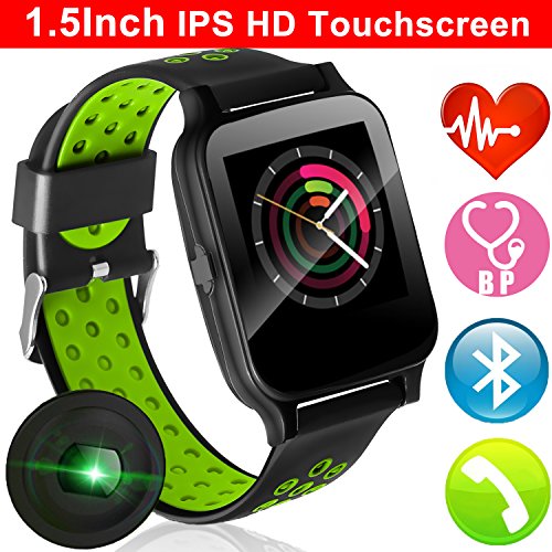 [해외]1.54" Color Touchscreen Smartwatch Fitness Tracker with Blood Pressure Heart Rate Sleep 모니터 for Men Women Kid Sport Watch Pedometer Calorie Bluetooth Phone Call SMS 카메라 Music for iOS Android