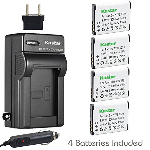 [해외]Kastar VW-VBX070 배터리 (4-Pack) and Charger Kit for Pentax D-Li88, Panasonic VW-VBX070, Sanyo DB-L80, DB-L80AU 배터리 and Digital Cameras (Search your 카메라 Model down Description)