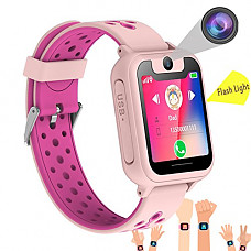 [해외]Synmila Kids Smart Watch Phone for Boys Girls with GPS Tracker Smart Wrist Watch Phone with SIM Fitness Trackers with 카메라 Touch Screen Anti-lost Wearable Phone Watch Bracelet for iOS (Pink)