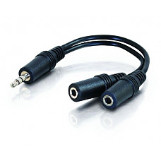 [해외]C2G/Cables to Go 40426 Value Series One 3.5mm Stereo Male To Two 3.5mm Stereo Female Y Cable (6 Inches)