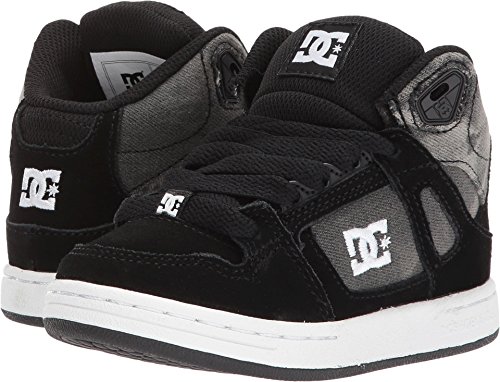 [해외]DC Boys Youth Rebound SE Skate Shoe, Black Print, 6 M US Big Kid