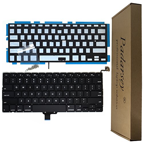 [해외]Padarsey Backlight Backlit Keyboard with 80 pce screws For Macbook Pro Unibody 13.3" A1278 2008-2015 Year W/screws US Layout