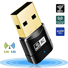 [해외]Helet USB Wifi Adapter, Ac600 Dual Band Mini Wireless Network Dongle USB Wifi Network Card for Laptop,Destop, Win XP/7/8/10, Mac OS X 10.4-10.12.2 (2.4G/150Mbps+5G/433Mbps)