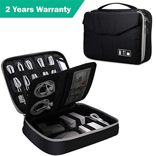 [해외]Electronic Organizer,Double Layer Travel Bag Accessories Organizer for Cords USB Cables SD Cards MP3 Player Hard Drive Power Bank，E-Book Kindle 아이패드 or Tablet(up to 9.7")