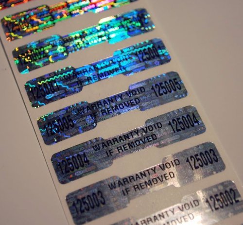 [해외]100 High Security Tamper Evident Warranty Void Dogbone Hologram Labels/Stickers w/ Unique Sequential Serial Numbering and Bar Code