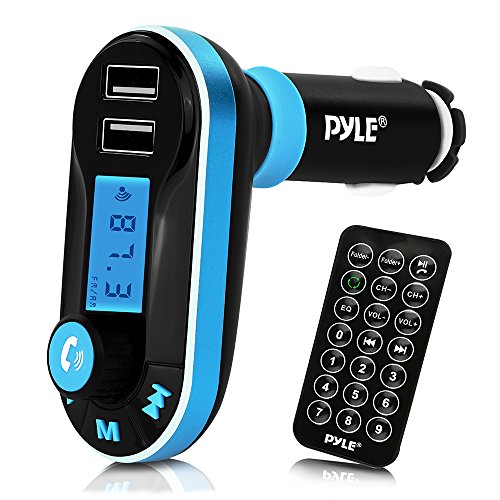 [해외]Pyle Bluetooth FM Transmitter, Wireless Vehicle Audio Streaming Receiver, Hands-Free Car Charger Kit, Digital LED Display, MP3/USB/SD Slot. (PBT92)