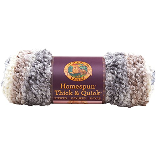 [해외]Lion Brand Yarn 792-211 Homespun Thick and Quick Yarn, Granite Stripes