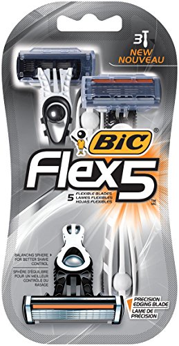 [해외]BIC Flex 5 Disposable Razor, Men, 3-Count