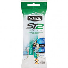 [해외]Schick Slim Twin ST 2 Disposable Razors for Men Sensitive Skin Shaving Razor - 2 Count ( Pack of 36 )