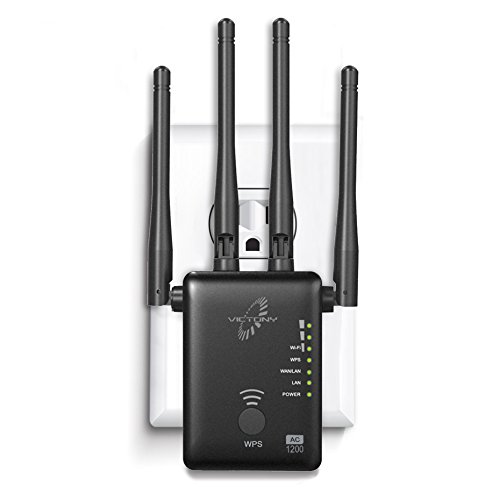 [해외]VICTONY 1200Mbps WiFi Repeater External Antennas WiFi Range Extender 2.4G 5G Wireless Network Signal Booster (BK-6)