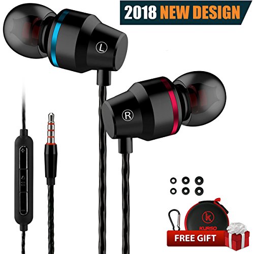 [해외]Earbuds with Microphone Wired Earphones With Carrying Case In Ear Headphones Stereo with Mic Volume Control Noise Cancelling Isolating Earphone For 애플 Iphone 삼성 Android Smartphones Ipad Laptop