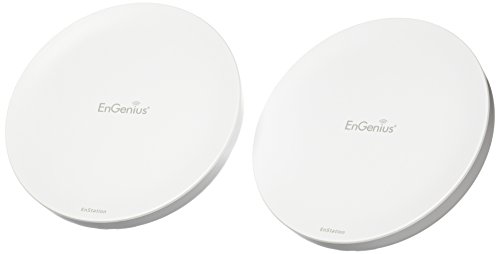 [해외]EnGenius 80211n 2x2, 5GHz, high-powered, long range, Wireless Outdoor Client Bridge/CPE/AP, directional antenna, long-range, point-to-point, IP55, 26 dBm,19 dBi, two Ethernet Port, PoE Injector included [2-Pack] (N-EnStation5 Kit)