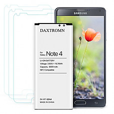 [해외]Note 4 Battery, DAXTROMN 3220 mAh Replacement 배터리 for 삼성 갤럭시 Note 4 N910, N910U 4G LTE, N910V, N910T, N910A, N910P with Screen Protector [NFC/Google Wallet Capable]