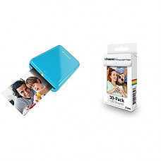 [해외]Polaroid ZIP Mobile Printer (Blue) with Polaroid ZINK Photo Paper TRIPLE PACK (30 Sheets)