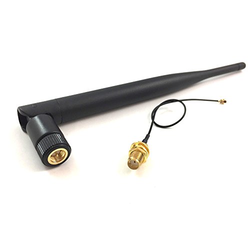 [해외]Wifi Antenna 2.4Ghz 6dbi Wireless Router Omni Aerial With Sma Male Connector With Sma Female to ufl. iPex Pigtail Cable 1.13 15cm