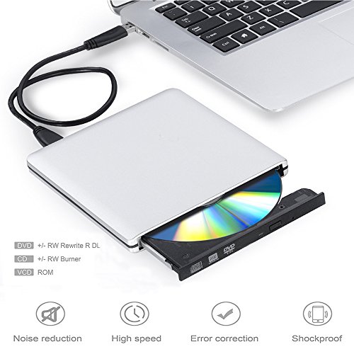 [해외]USB 3.0 External DVD CD Drive Burner,VikTck Portable ultra-thin CD/DVD-RW Burner Writer Player for Laptop Notebook PC Desktop Computer,High Speed Data Transfer Support Windows XP/Vista/7/8/2000,Mac