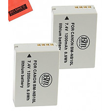 [해외]BM Premium (2 Pack) NB-10L 배터리 for 캐논 PowerShot G1 X, G3-X, G15, G16, SX40 HS, SX50 HS, SX60 HS Digital 카메라