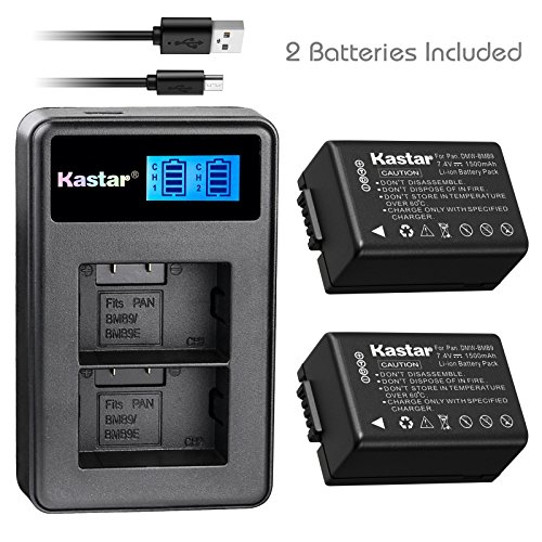 [해외]Kastar 배터리 X2 + LCD Dual Charger for Panasonic DMW-BMB9 DMW-BMB9E DMW-BMB9PP & Lumix DMC-FZ40 DMC-FZ45 DMC-FZ47 DMC-FZ48 DMC-FZ60 DMC-FZ62 DMC-FZ70 DMC-FZ72 DMC-FZ100 DMC-FZ150 Leica V-Lux2 V-Lux3