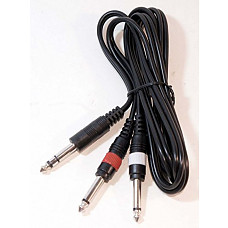 [해외]5ft.1/4" 6.3mm Stereo TRS Male Plug to 1/4" 6.3mm Mono Male TS Y Cable Breakout