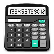 [해외]Calculator, Splaks Standard Functional Desktop Calculator Sola and AA 배터리 Dual Power Electronic Calculator with 12-digit Large Display