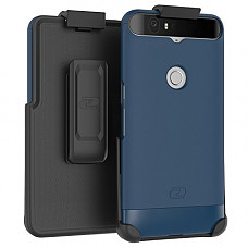 [해외]Nexus 6P Belt Case, Encased (SlimShield Edition) Secure Fit Holster Clip + Easy-Grip Slider Shell (Deep Blue)