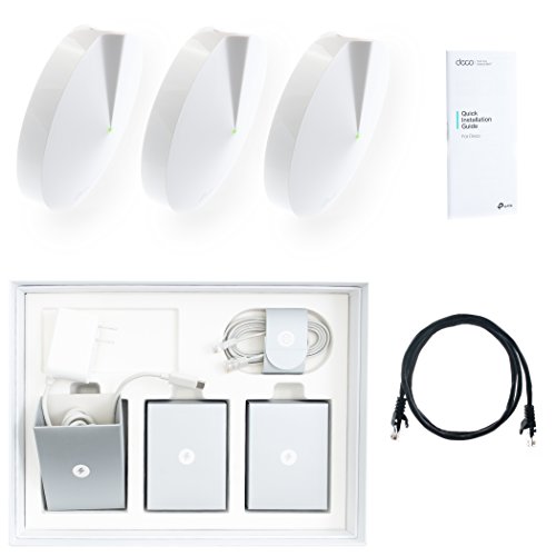 [해외]TP-Link Deco Whole Home Mesh WiFi System (3-Pack) - Replace WiFi Router and Range Extenders, Simple Setup, Works with Amazon Alexa, Up to 4,500 sq. ft. Coverage (M5) with BONUS 3 Cat5e Cable