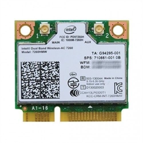 [해외]Intel 7260.HMWG.R Dual Band Wireless-AC 7260 Network adapter PCI Express Half Mini Card 802.11 b/a/g/n/ac