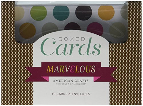 [해외]Boxed Cards and Envelopes – Marvelous by American Crafts | Includes 40 cards and envelopes. Various designs.