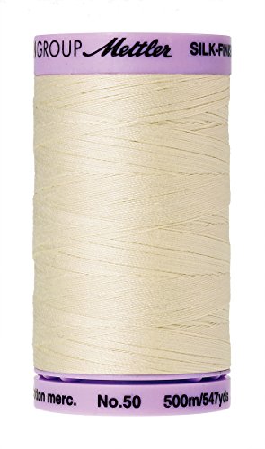 [해외]Mettler Silk-Finish Solid Cotton Thread, 547 yd/500m, Antique White