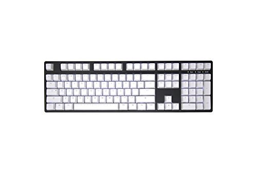 [해외]iKBC PBT Backlit Doubleshot Mechancial keyboard Keycap Set for Mechanical Keyboard with Cherry MX Switch, White Color, 108 Keys
