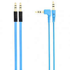 [해외]Chromo Inc. 2x Pack 3.5mm Auxiliary Cable 1 Angled and 1 Flat Audio Music Aux - Blue
