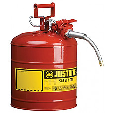 [해외]Justrite 7250120 AccuFlow 5 Gallon, 11.75" OD x 17.50" H Galvanized Steel Type II Red Safety Can With 5/8" Flexible Spout