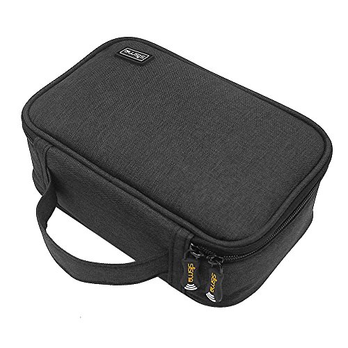 [해외]Sisma Travel Electronics Organizer Carrying Case for Power Cords Phone 배터리 Chargers Earbuds Hard Drives Memory Cards Laptop Adapter Mouse Small Accessories -Black SCB17092B-B