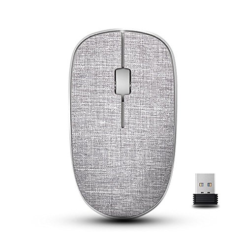 [해외]RAPOO Wireless Mouse for Mac Laptop PC, Fabric Ergonomic Optical Computer Mice USB Nano Receiver- Heather Gray