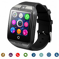 [해외]Smartwatch TagoBee TB-02 Bluetooth Smart Watch with 카메라 Music Player Supports SIM/TF Card curved ultra HD touch screen for Android Phones and iPhone (Partial Function) black (black)