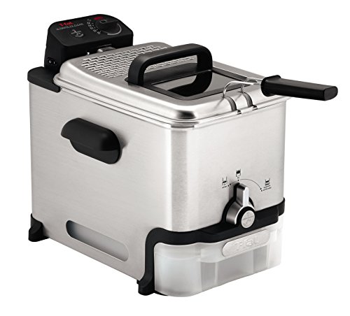 [해외]T-Fal Deep Fryer with Basket, Oil Fryer with Oil Filtration, Easy to Clean, 2.6 Pounds, Silver