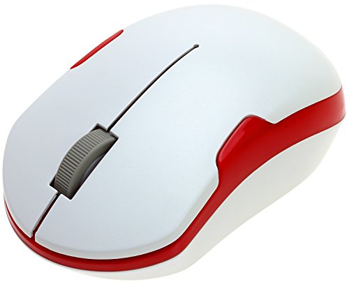 [해외]ShhhMouse Wireless Mouse with Batteries - White/Red