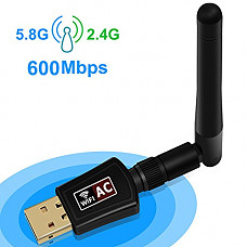 [해외]Wireless USB WiFi Adapter, Arestech 600Mbps Dual Band 802.11 AC/A/B/G/N Wireless Dongle, External Antenna Network Lan Card for Desktop/PC/Laptop with Windows/Mac OS/Linux