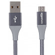 [해외]AmazonBasics Double Braided Nylon USB 2.0 A to Micro B Cable | 1 Feet, Dark Grey