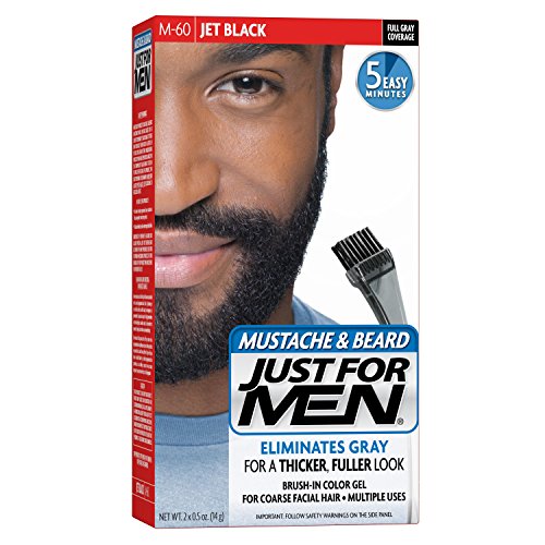 [해외]Just for Men Mustache and Beard Brush-In Color Gel, Jet Black (Packaging May Vary)